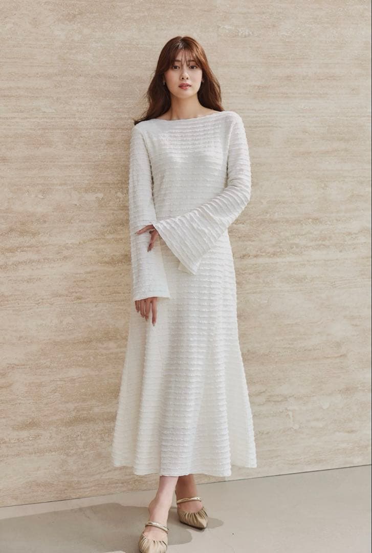 新品 Herlipto Mermaid Jacquard Dress パール M