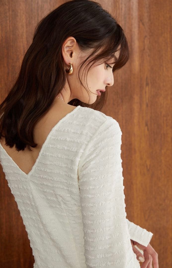 新品 Herlipto Mermaid Jacquard Dress パール M