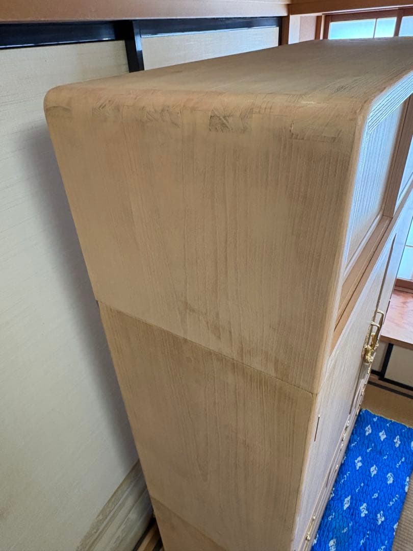 伝統工芸士 瀧上昭治作 高級総桐箪笥 定価100万★程度良好★