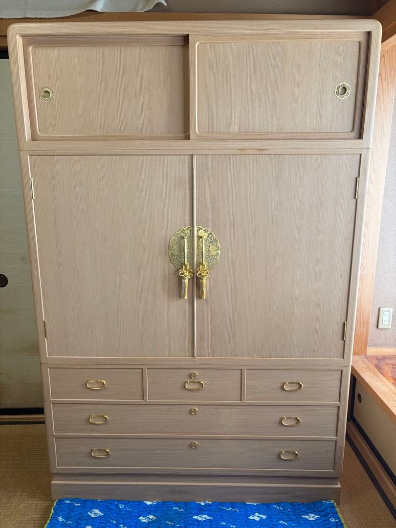 伝統工芸士 瀧上昭治作 高級総桐箪笥 定価100万★程度良好★