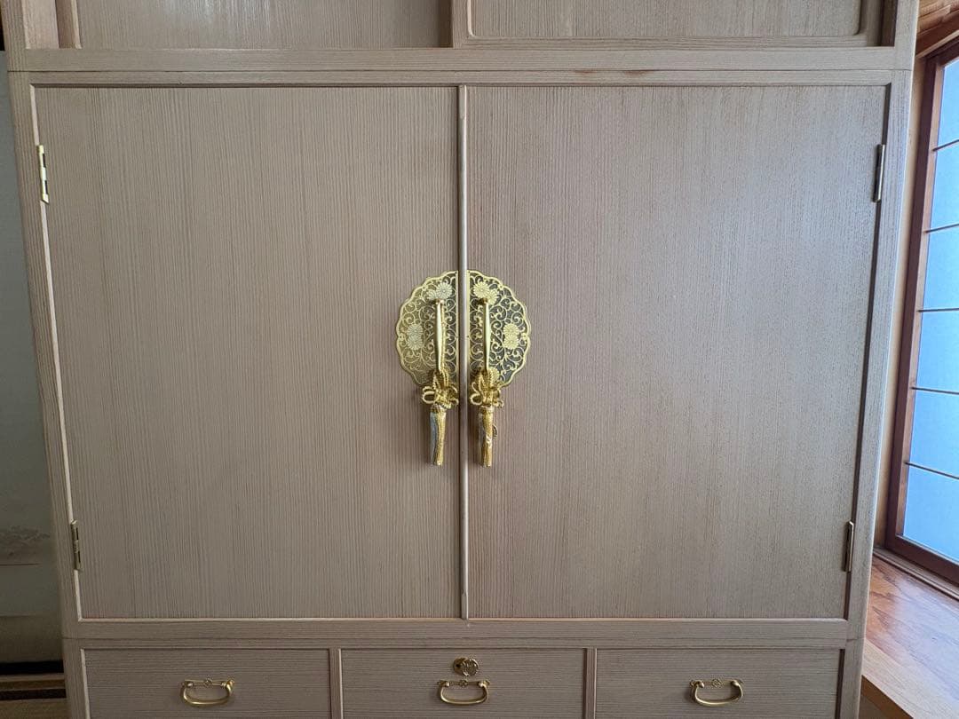 伝統工芸士 瀧上昭治作 高級総桐箪笥 定価100万★程度良好★