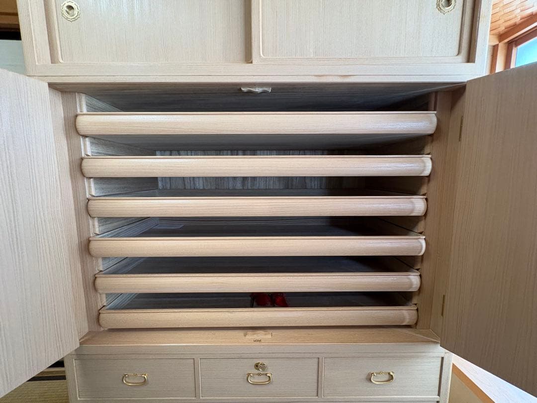 伝統工芸士 瀧上昭治作 高級総桐箪笥 定価100万★程度良好★