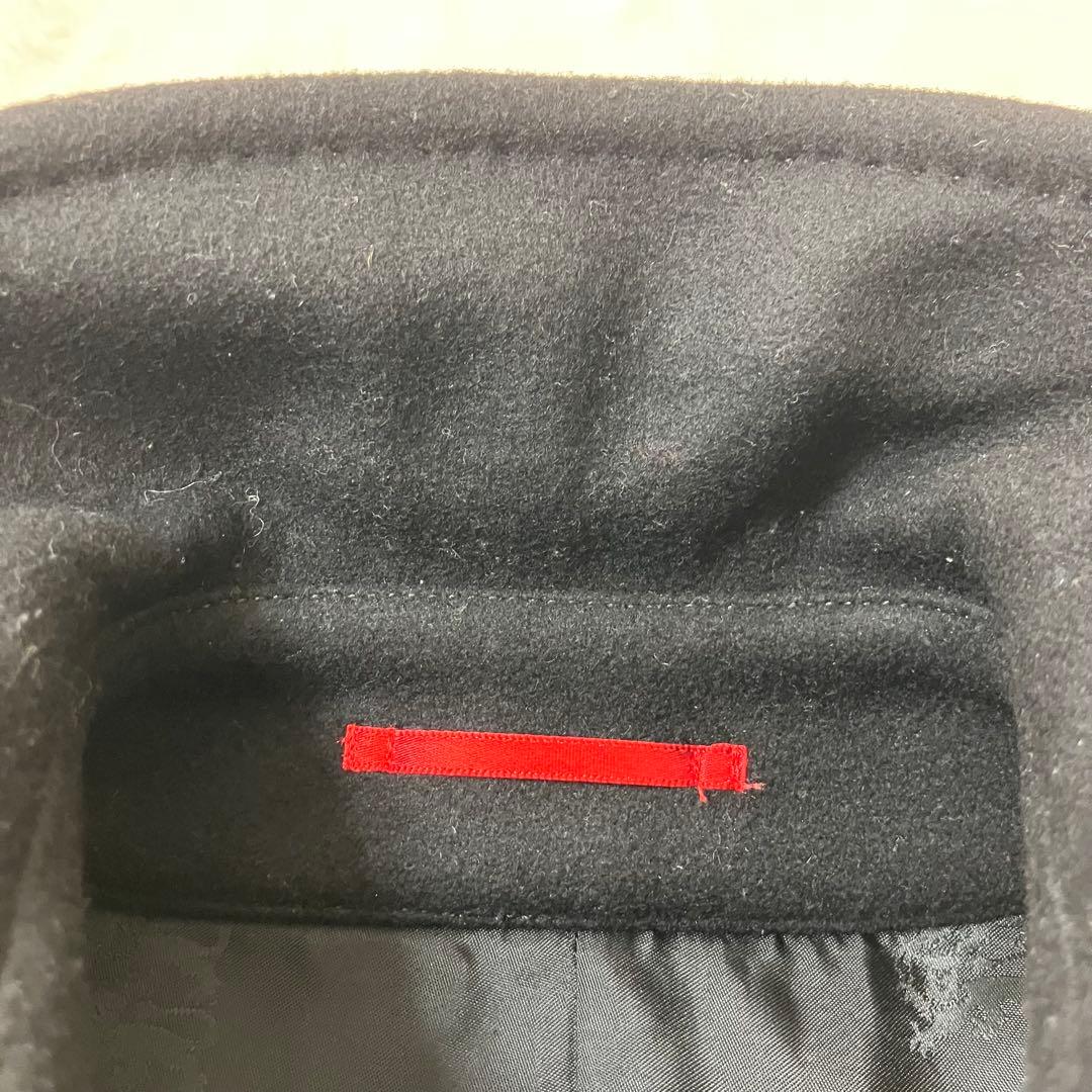 美品✨ラブレス メルトン ウール ステンカラーコート 裏地総柄 ブラック