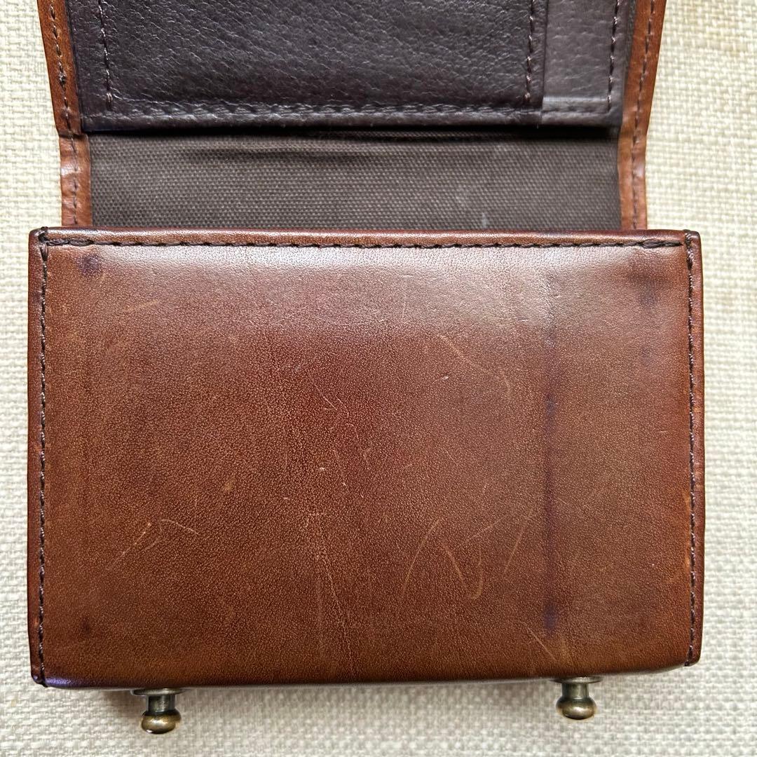 エムピウ　ミッレフォッリエ　P25 ブスケット　ダークブラウン　コンパクト財布