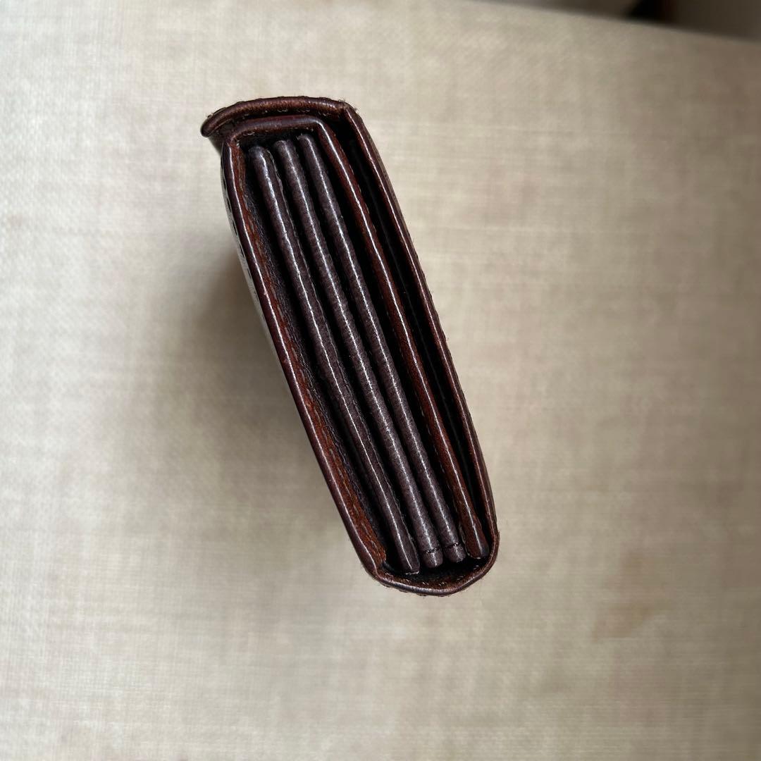 エムピウ　ミッレフォッリエ　P25 ブスケット　ダークブラウン　コンパクト財布