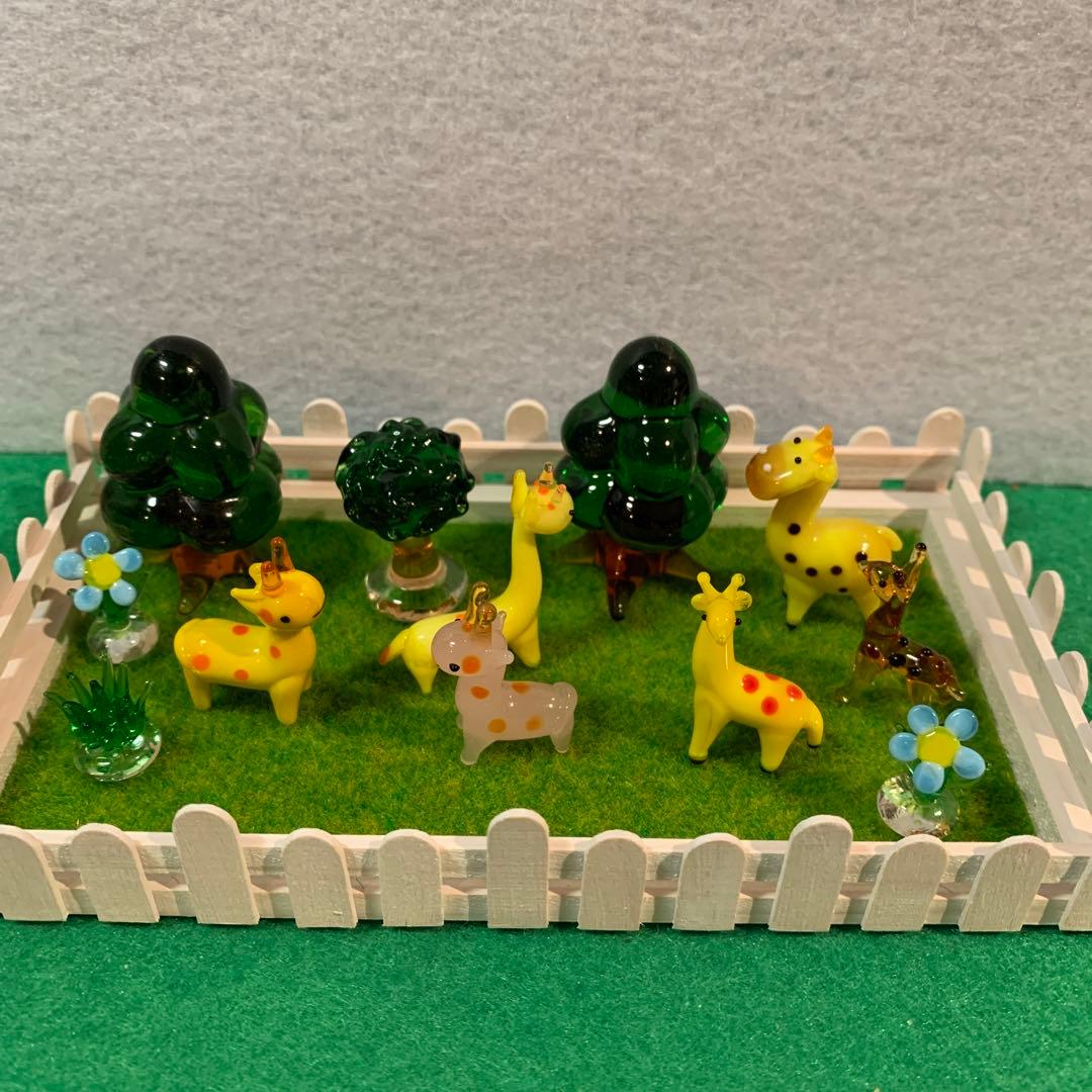 キリン　ガラス細工　ミニチュア