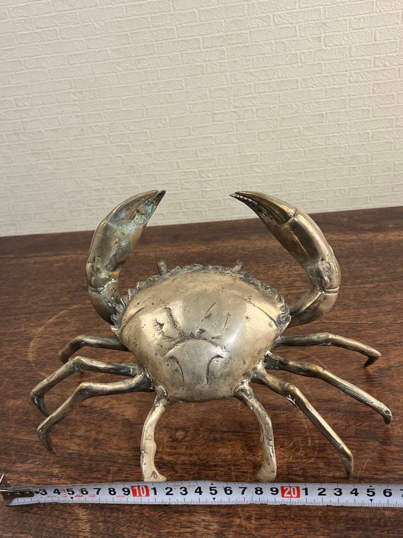 金属製カニの置物 シルバー　金属　古美術　工芸品