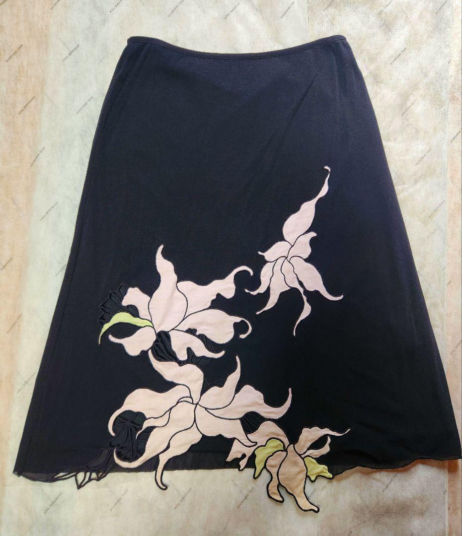 ヴィヴィアンタム・花柄・刺繍スカート ・サイズ1・香港製