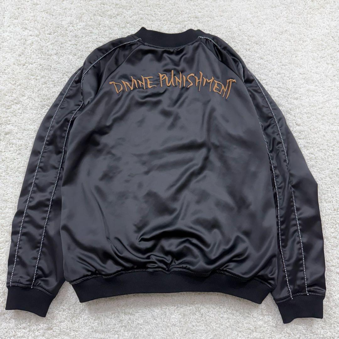 【希少 XXL】抜刀娘 絡繰魂 スカジャン リバーシブル 立体刺繍 和柄