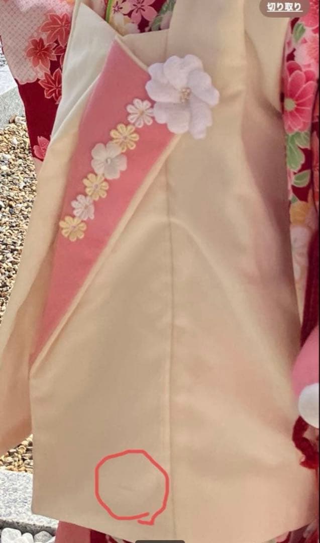 七五三3歳　女の子　着物セット　髪飾り付き