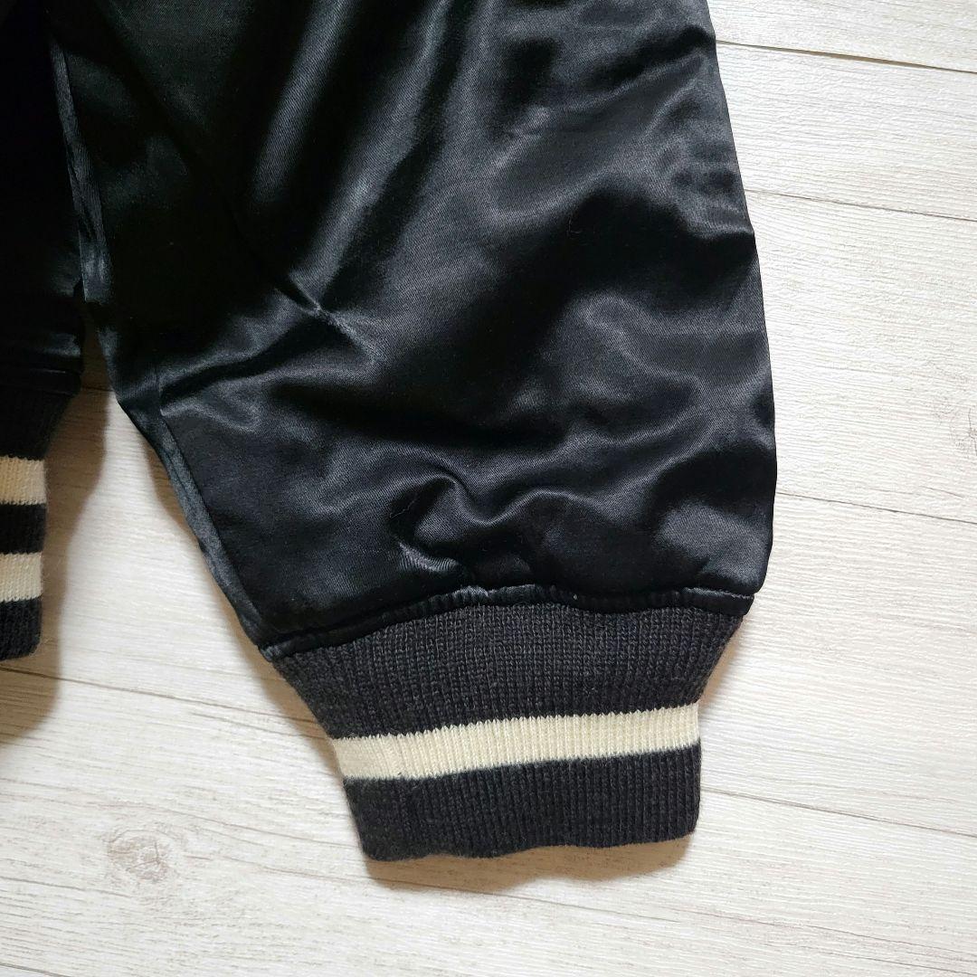 【美品XL】ワコマリア スカジャン トラ 虎 刺繍 ティムリーハイ ブラック