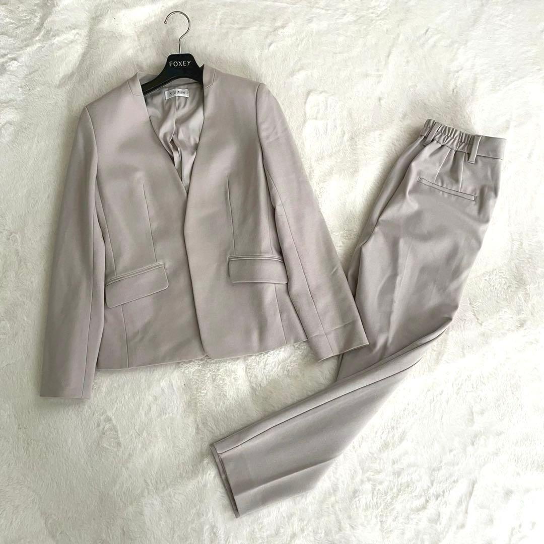 PLST ウォームリザーブカラーレスジャケット セットアップ パンツ ベージュ