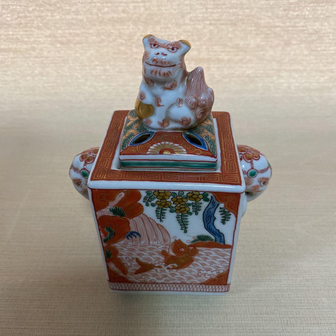 赤絵獅子香爐　　N o20