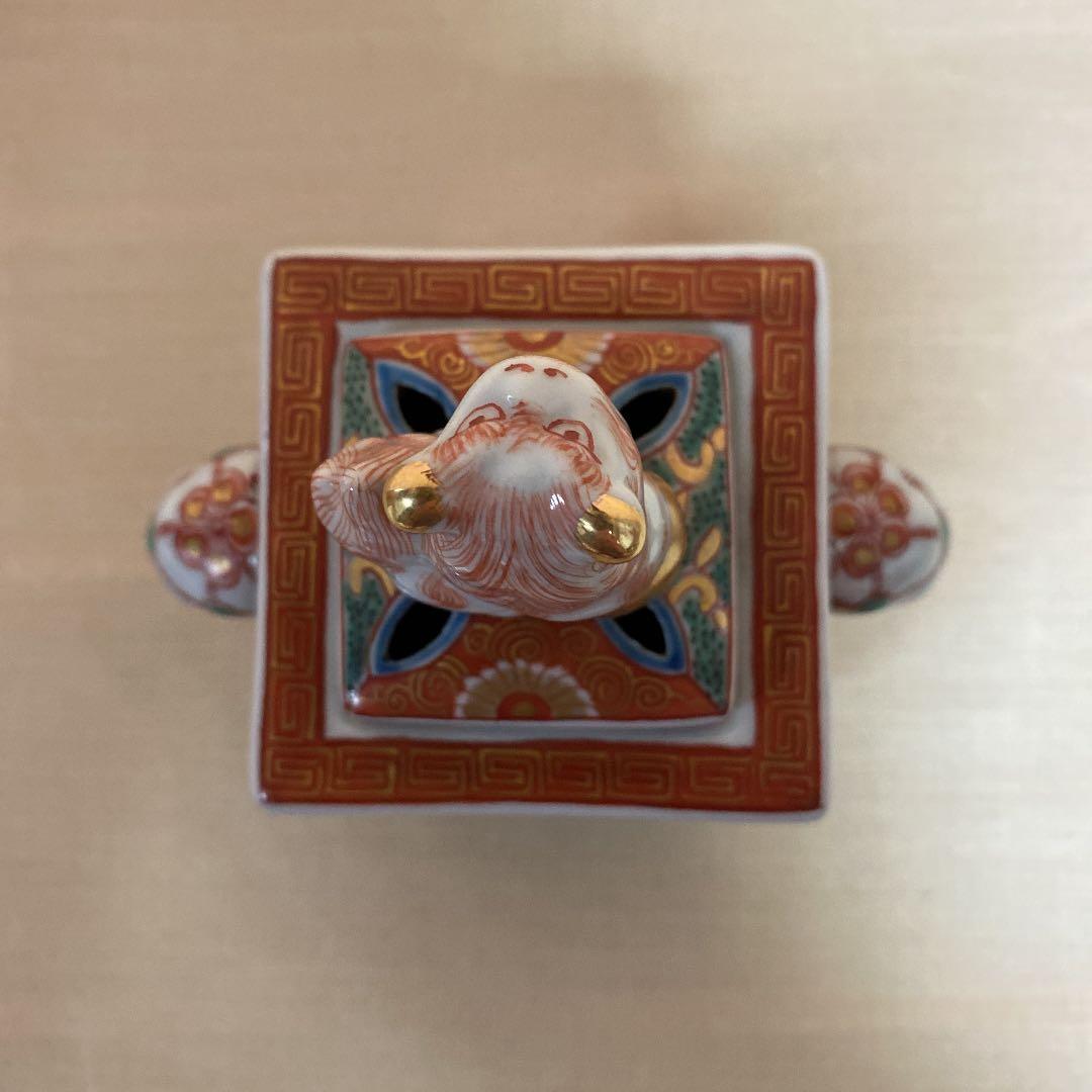 赤絵獅子香爐　　N o20