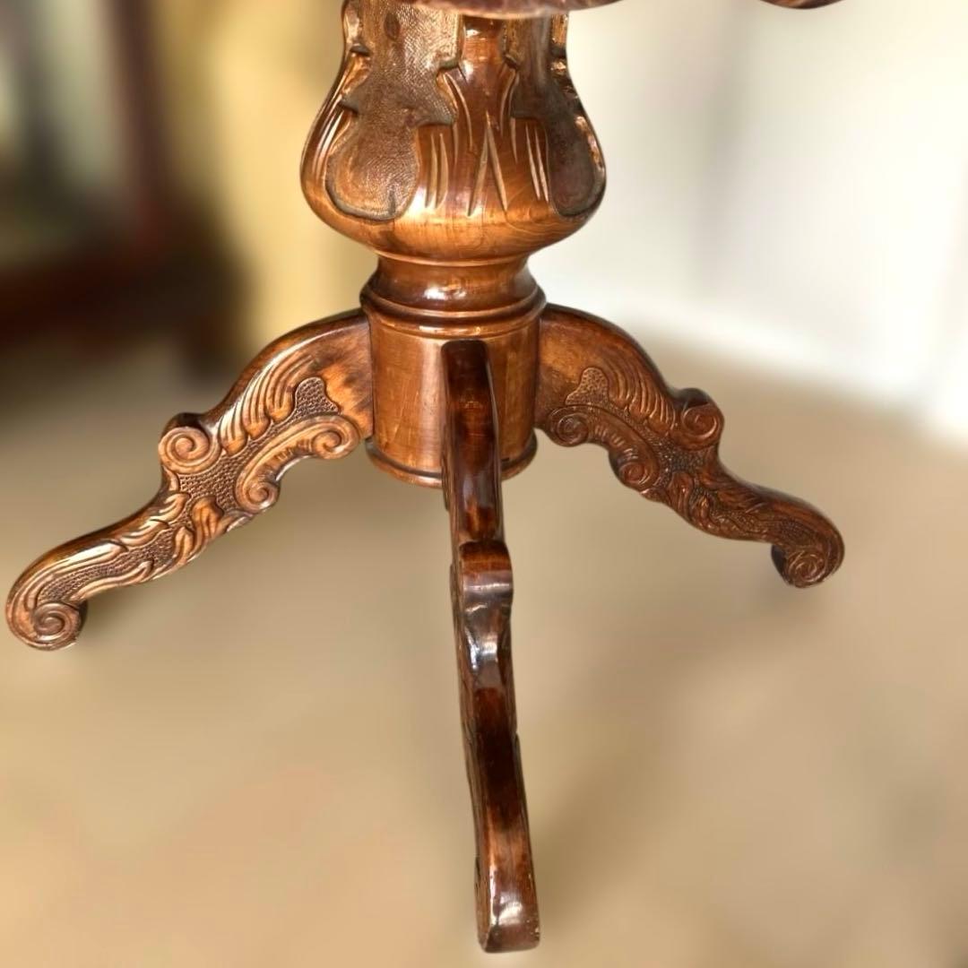 [地域限定送料無料] アンティークイタリア製象嵌猫脚ダイニングテーブル