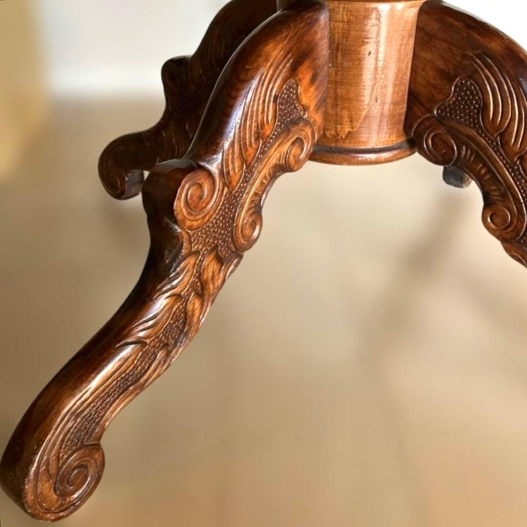 [地域限定送料無料] アンティークイタリア製象嵌猫脚ダイニングテーブル