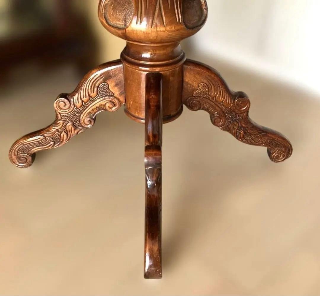 [地域限定送料無料] アンティークイタリア製象嵌猫脚ダイニングテーブル