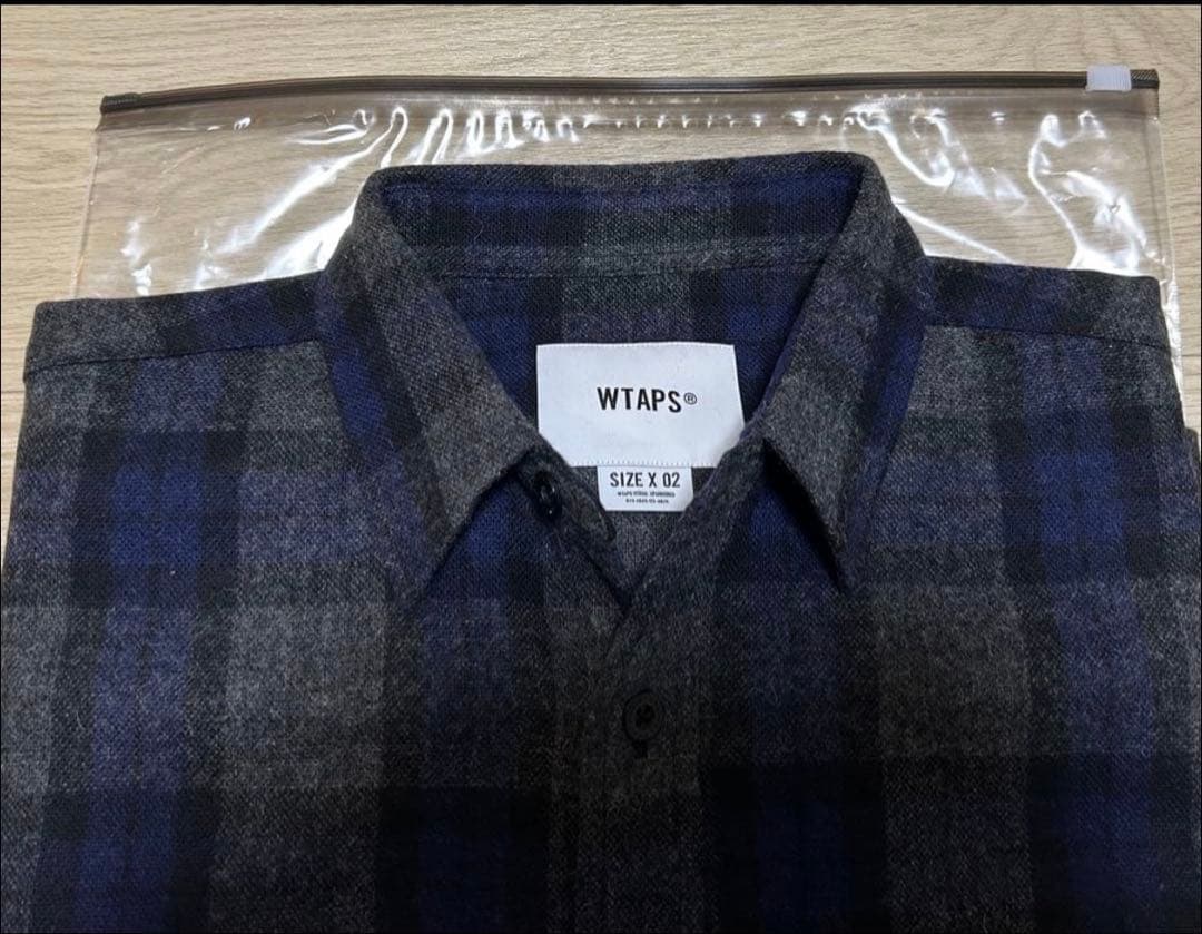 WTAPS 25AW TXT 01 LS NAVY サイズM チェックシャツ