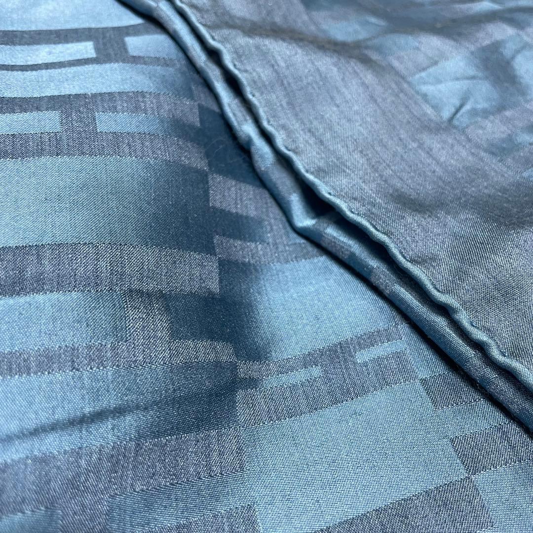 き*し様 HERMES ブルー H柄模様 スカーフ　エルメス