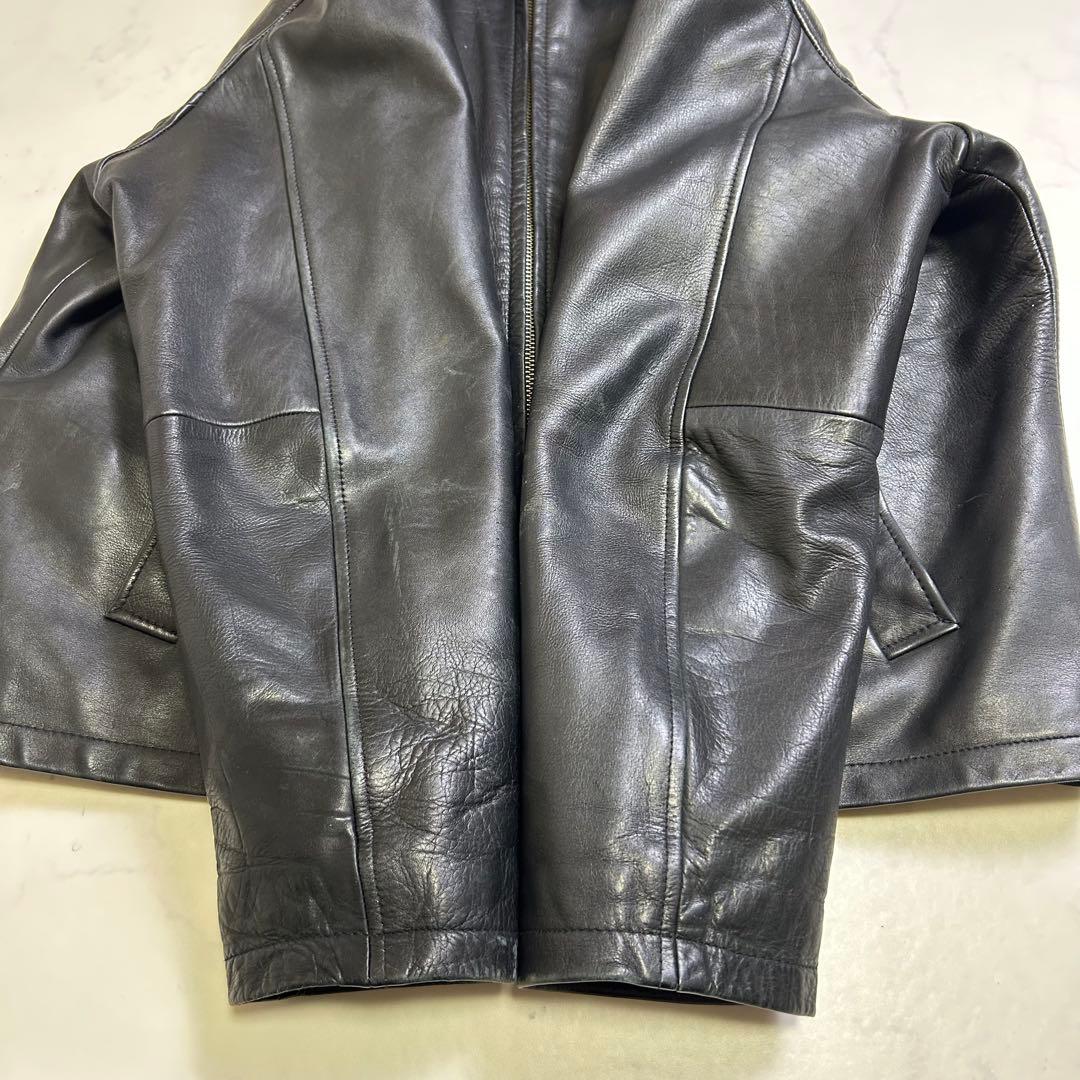 M.JULIAN レザージャケット ミニマル 本革 黒 L ライナー脱着可
