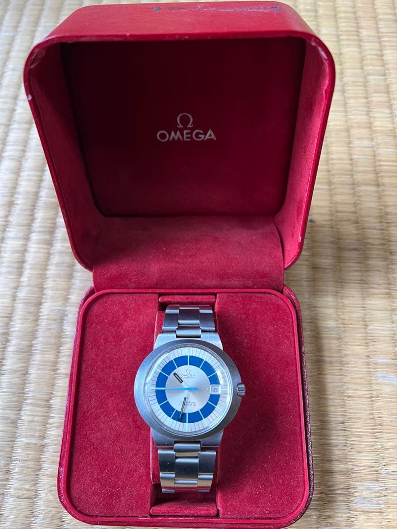 OMEGA 自動巻き時計 ブルー/シルバー