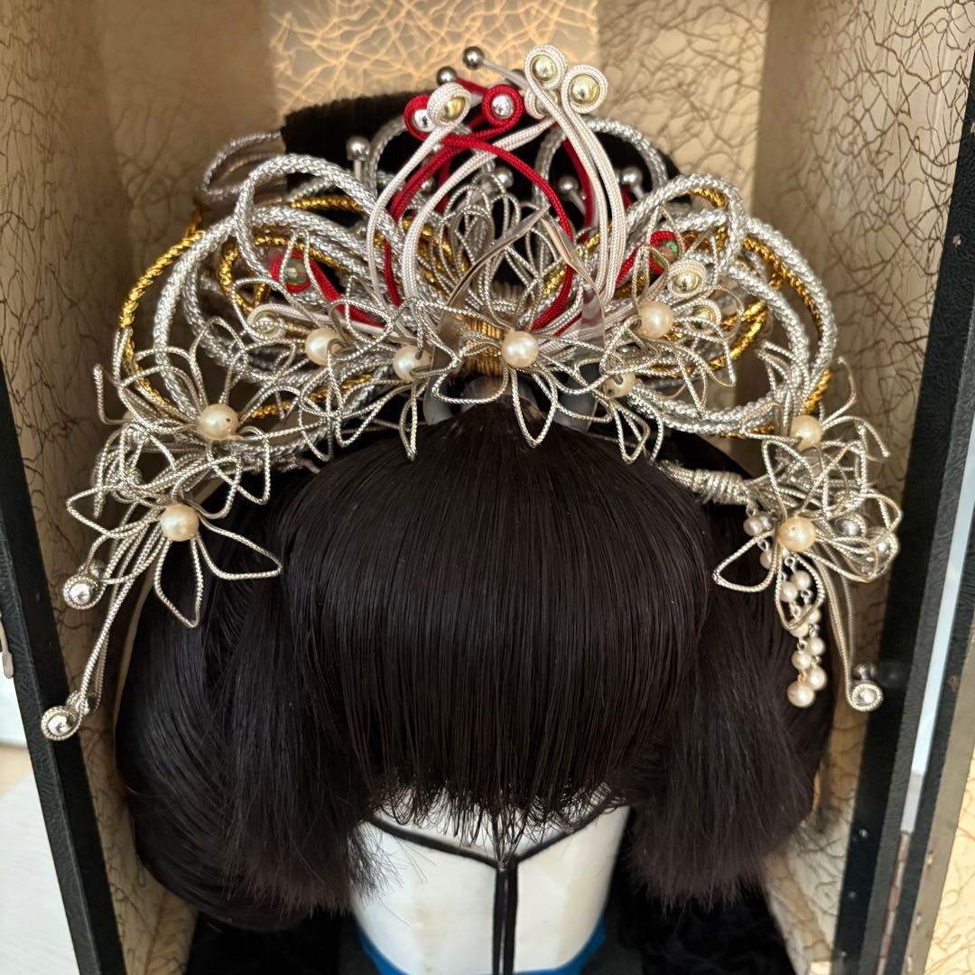 【昭和レトロ 】婚礼用かつら 美容師プロ用 ケース付 和装 日本髪 花嫁道具