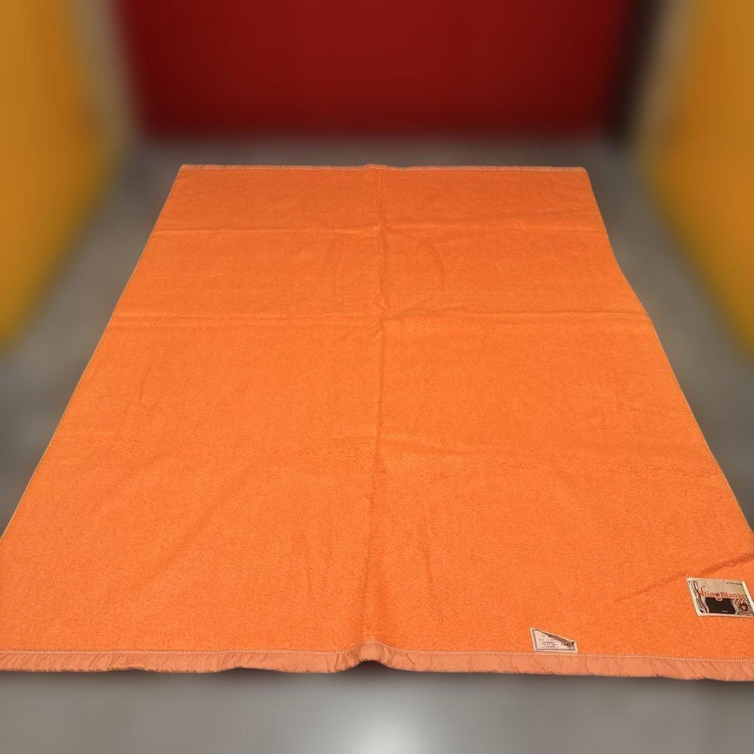 未使用品　80s アクリル100% 毛布　昭和レトロ　アンティーク187×138