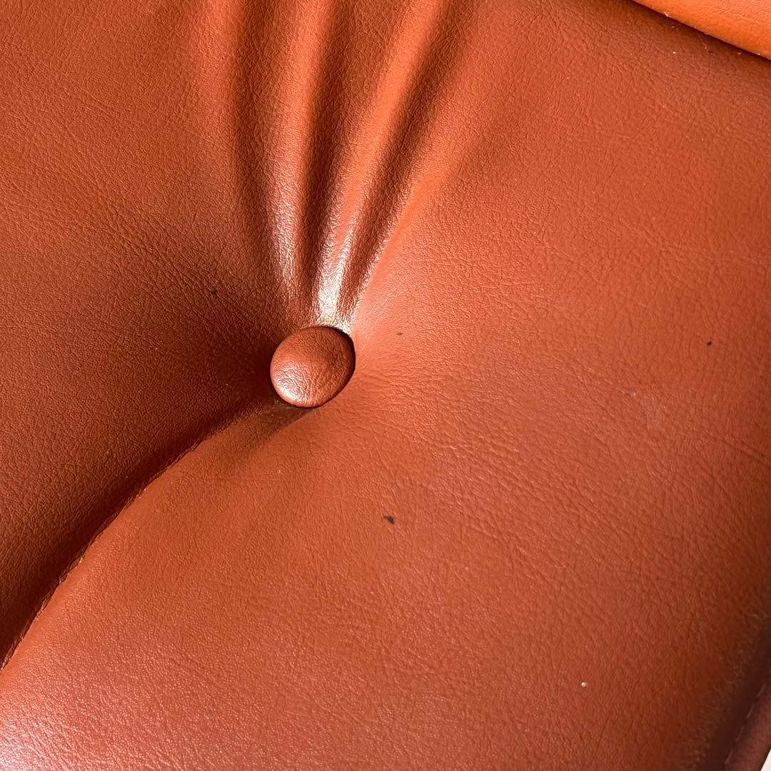 椅子 スタジオチェア 合成皮革 ステンレス ヴィンテージ オレンジブラウン