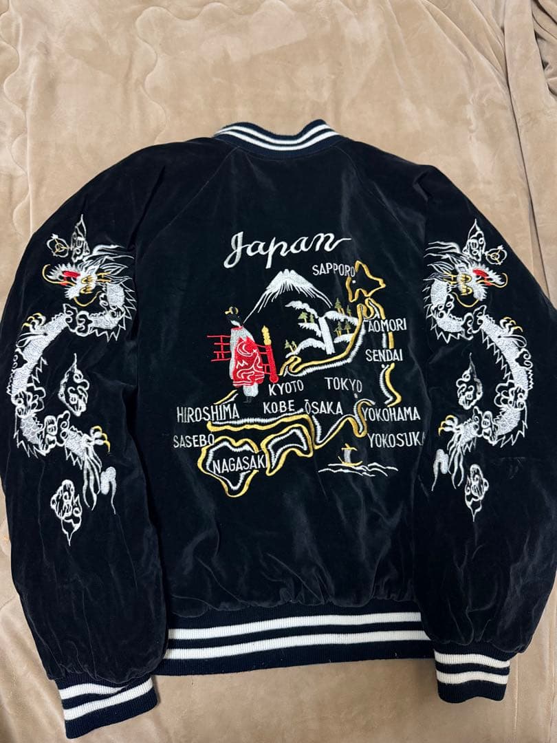 ２面用 Jungle storm 別珍 虎 龍 日本 スカジャン vintage