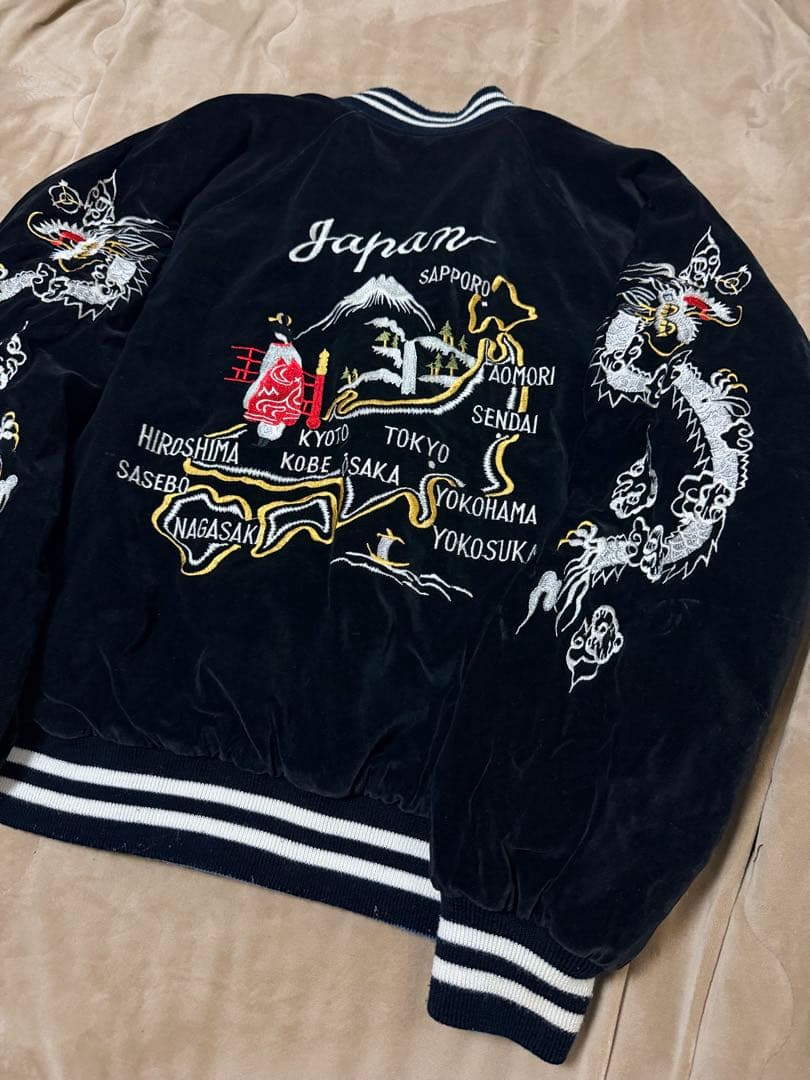 ２面用 Jungle storm 別珍 虎 龍 日本 スカジャン vintage