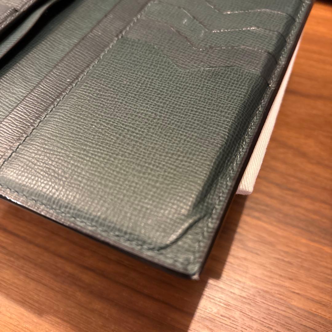 OB7　Valextra ヴァレクストラ 長財布 グリーン ヴァーティカル