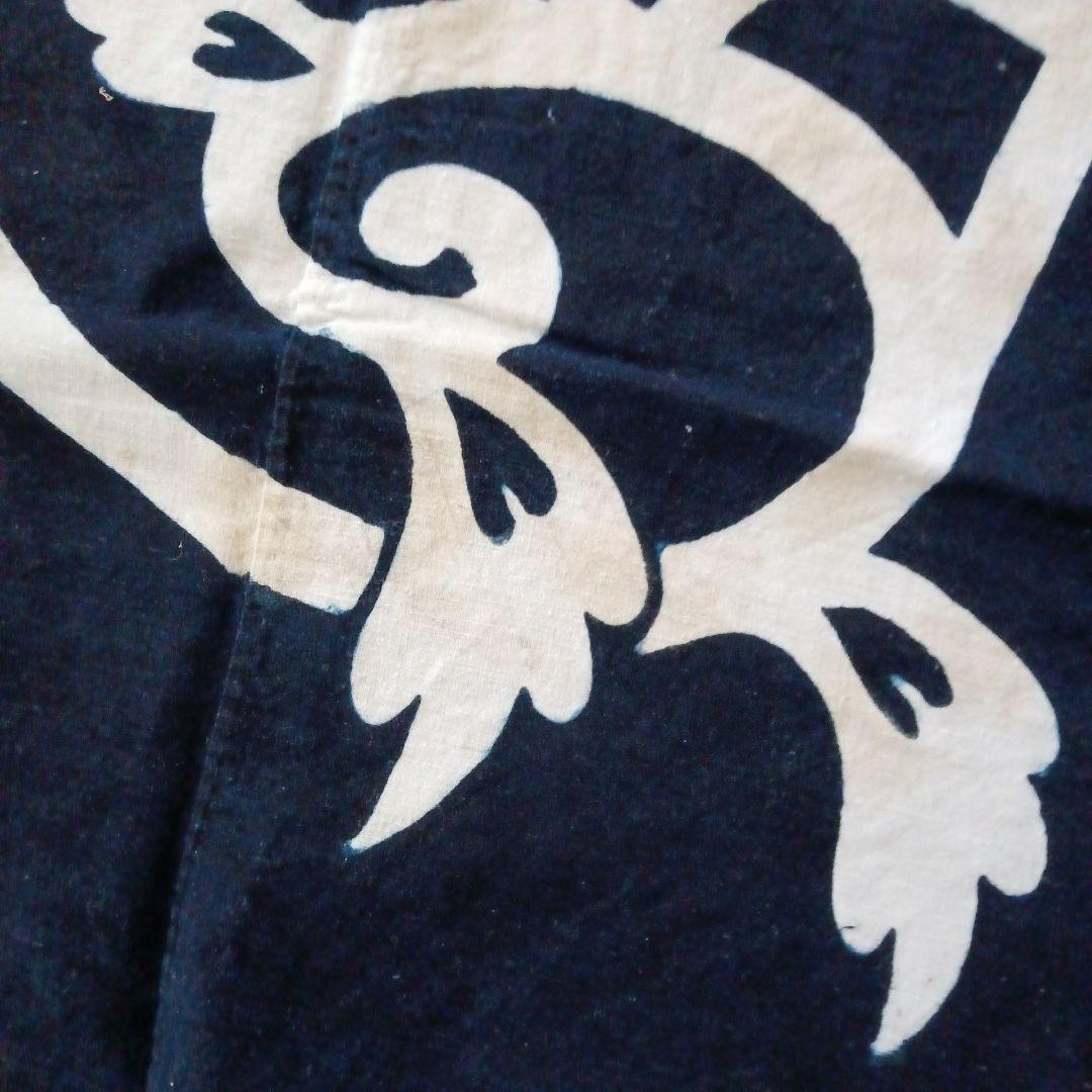 古布藍染　家紋　丸に桔梗