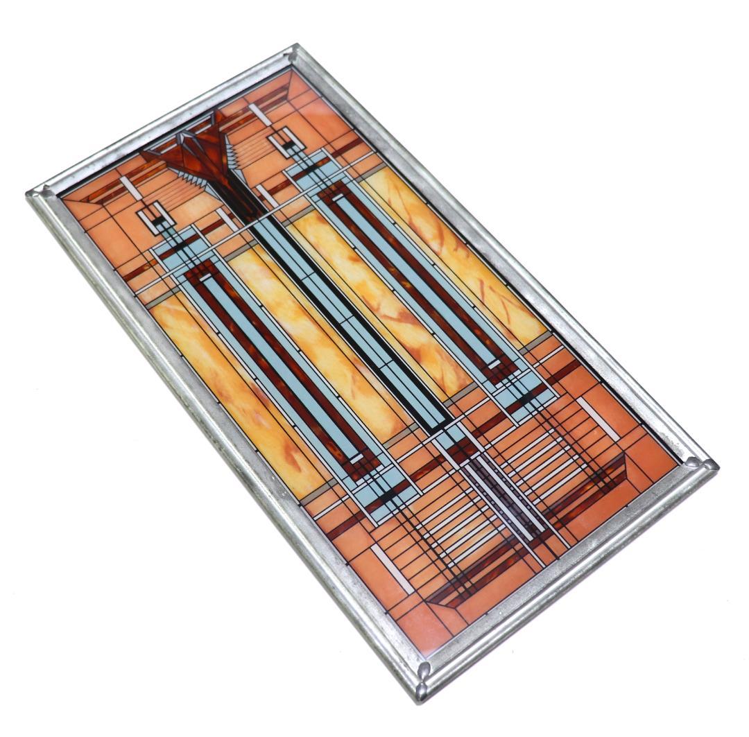 フランク・ロイド・ライト 縦長型 ヴィンテージ ステンドグラス ブラッドリー邸