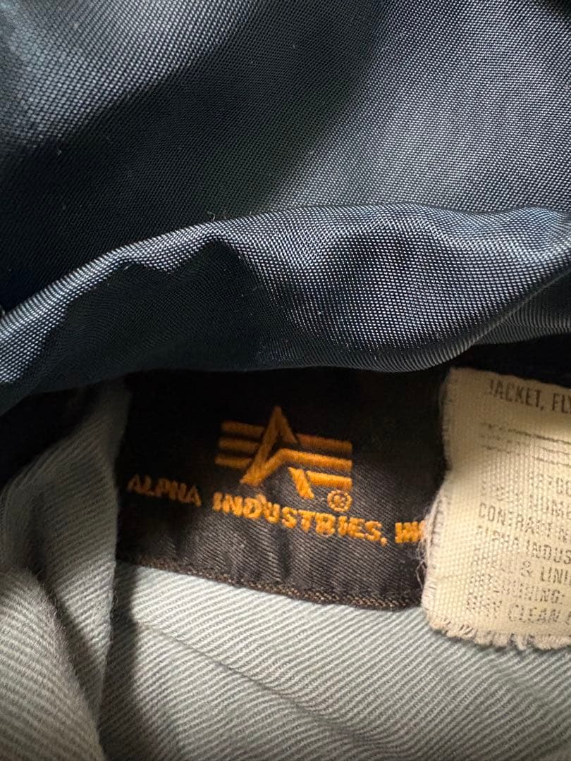 アルファ　MA-1 フライトジャケット　中綿　リバーシブル　中綿　ブルー　S