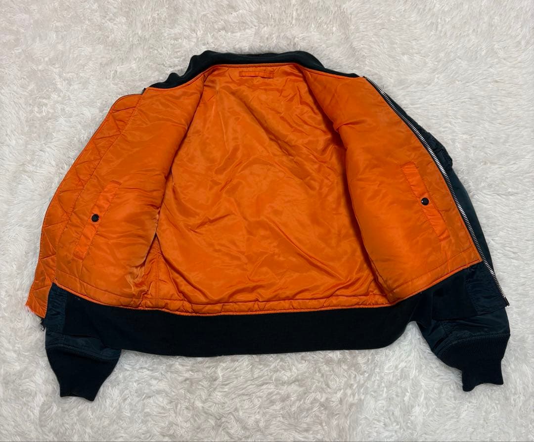 アルファ　MA-1 フライトジャケット　中綿　リバーシブル　中綿　ブルー　S