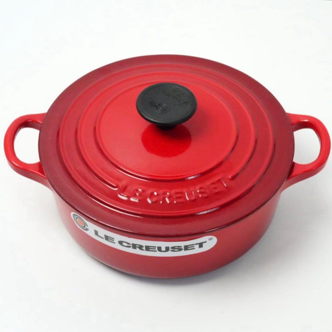 【美品】LE CREUSET　ココット ジャポネーズ　チェリーレッド　18cm
