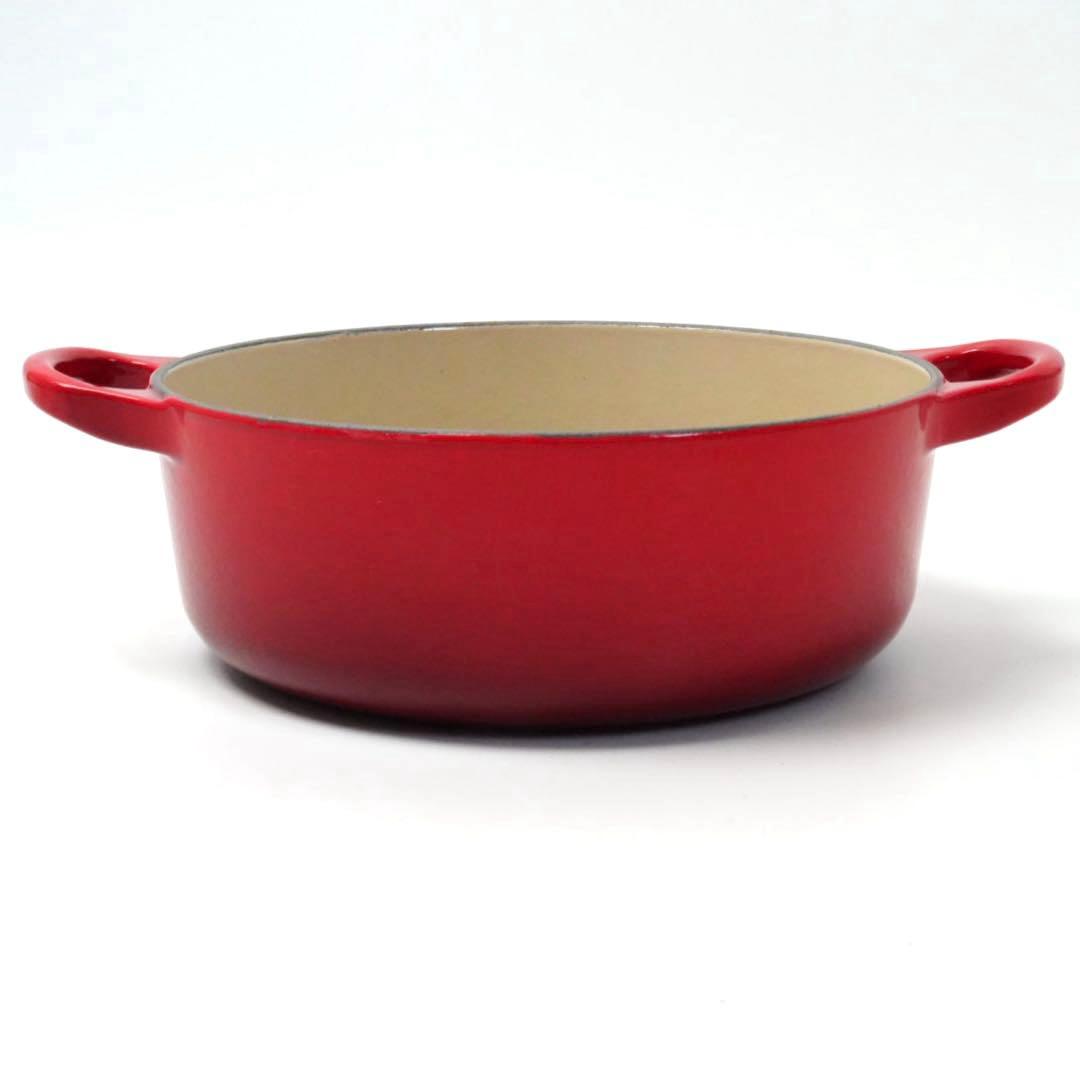 【美品】LE CREUSET　ココット ジャポネーズ　チェリーレッド　18cm
