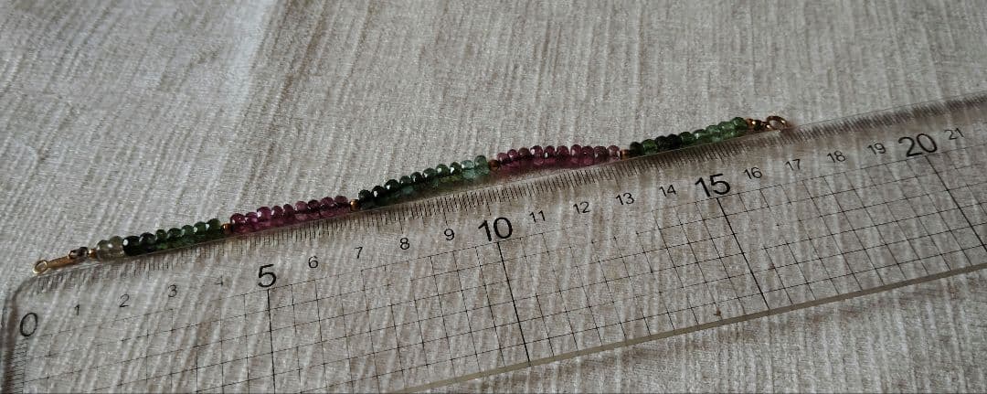 k18マルチカラートルマリンブレスレット　ミラーボール YG イエローゴールド