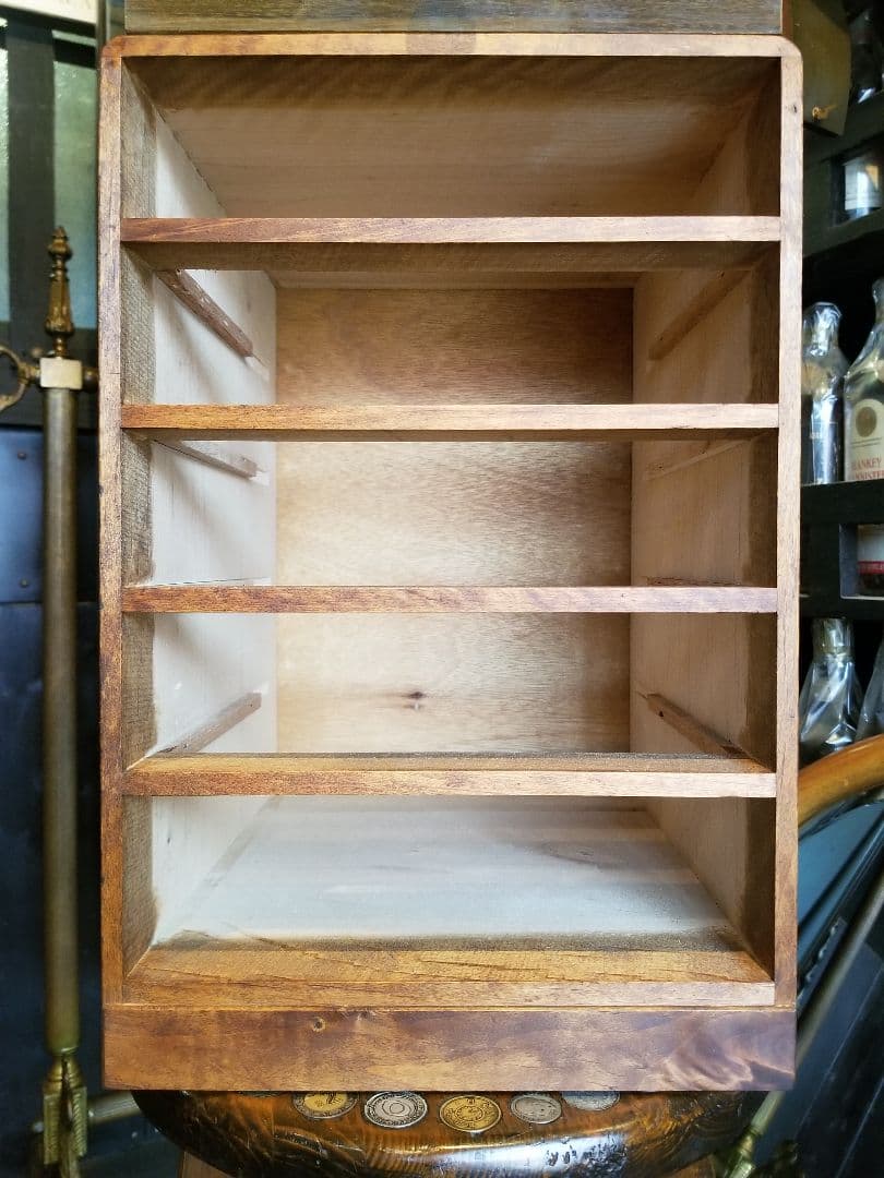 1960's　北欧モダン　オーク　良杢　古金具　組木細工　小引き出し　５段