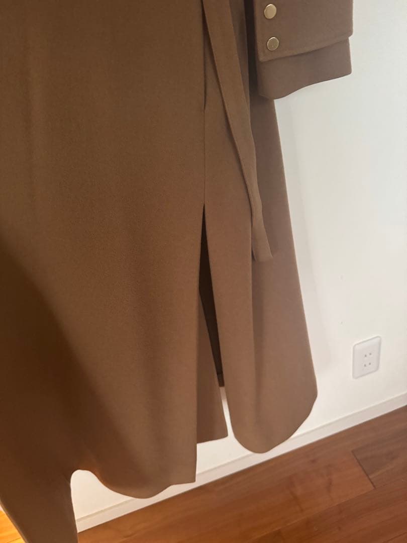 ameri vintage BELT FLARE LONG COAT キャメル