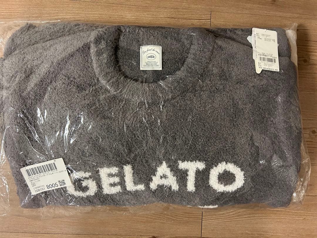 新品　ジェラートピケのパウダーロゴジャガードプルオーバー＆ロングパンツセット