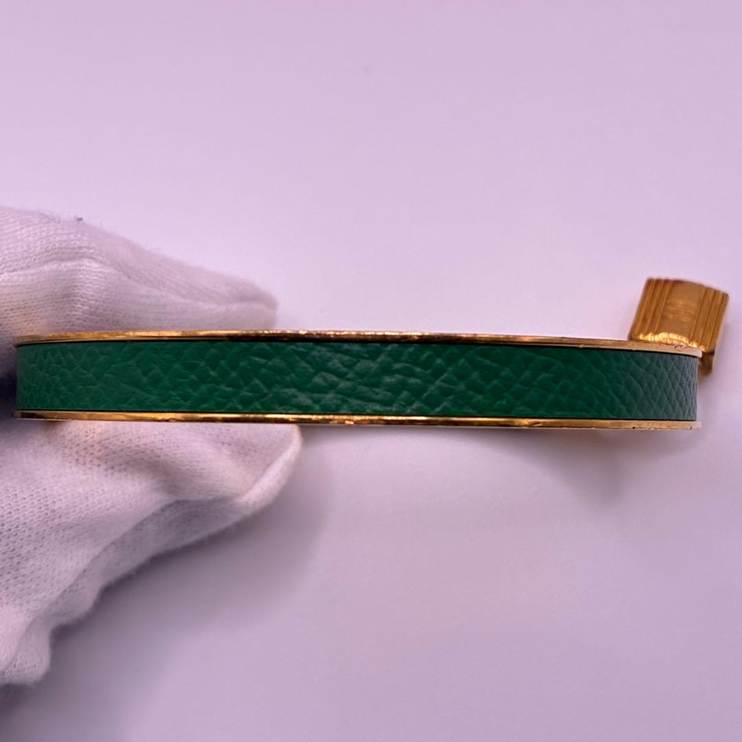 エルメス ケリー バングル ブレスレット カデナ 南京錠 ゴールド グリーン 緑
