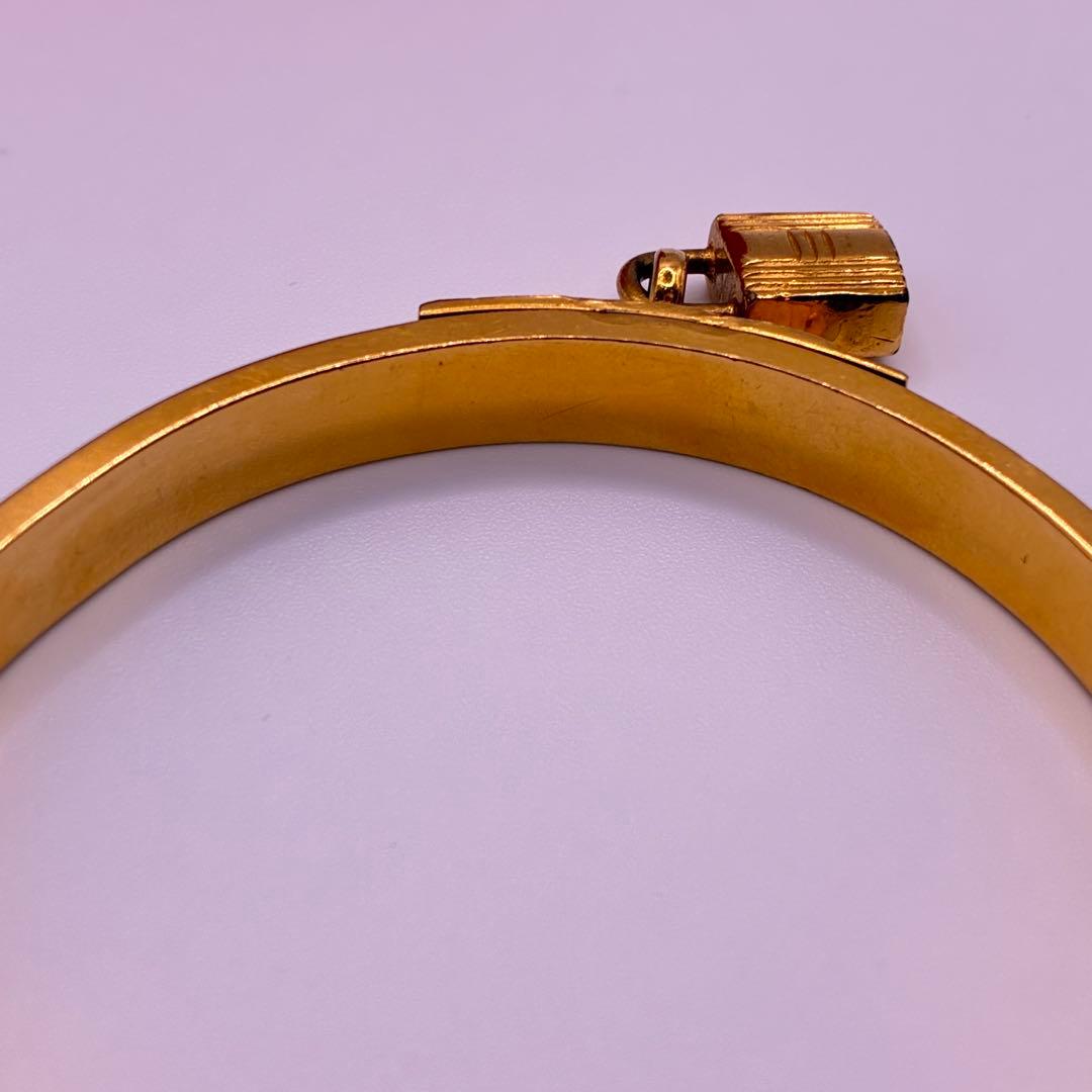 エルメス ケリー バングル ブレスレット カデナ 南京錠 ゴールド グリーン 緑