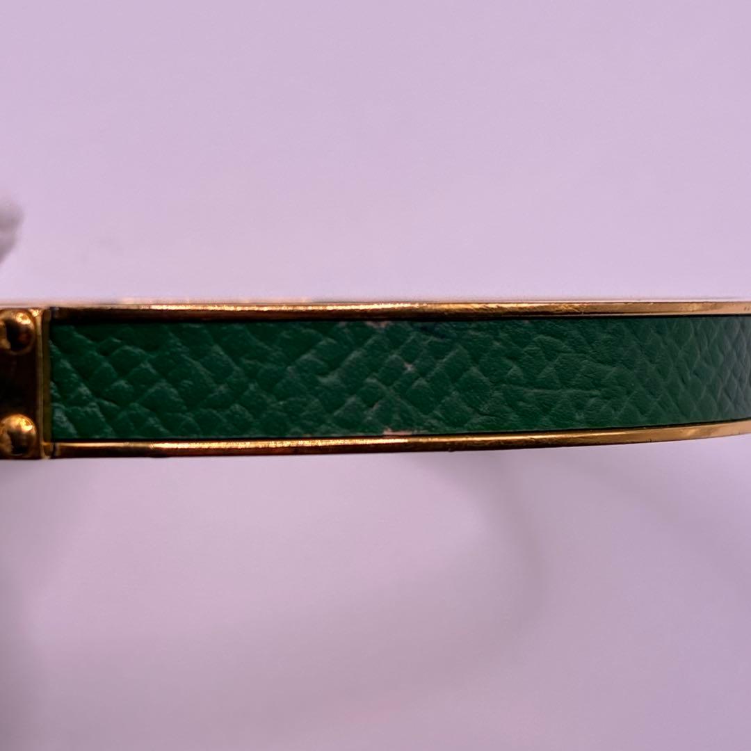 エルメス ケリー バングル ブレスレット カデナ 南京錠 ゴールド グリーン 緑