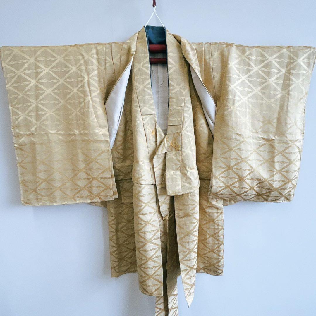 双子　２組セット　七五三5歳男の子　羽織＆袴＆長着＆簡単半衿＆小物　ベージュ緑紺