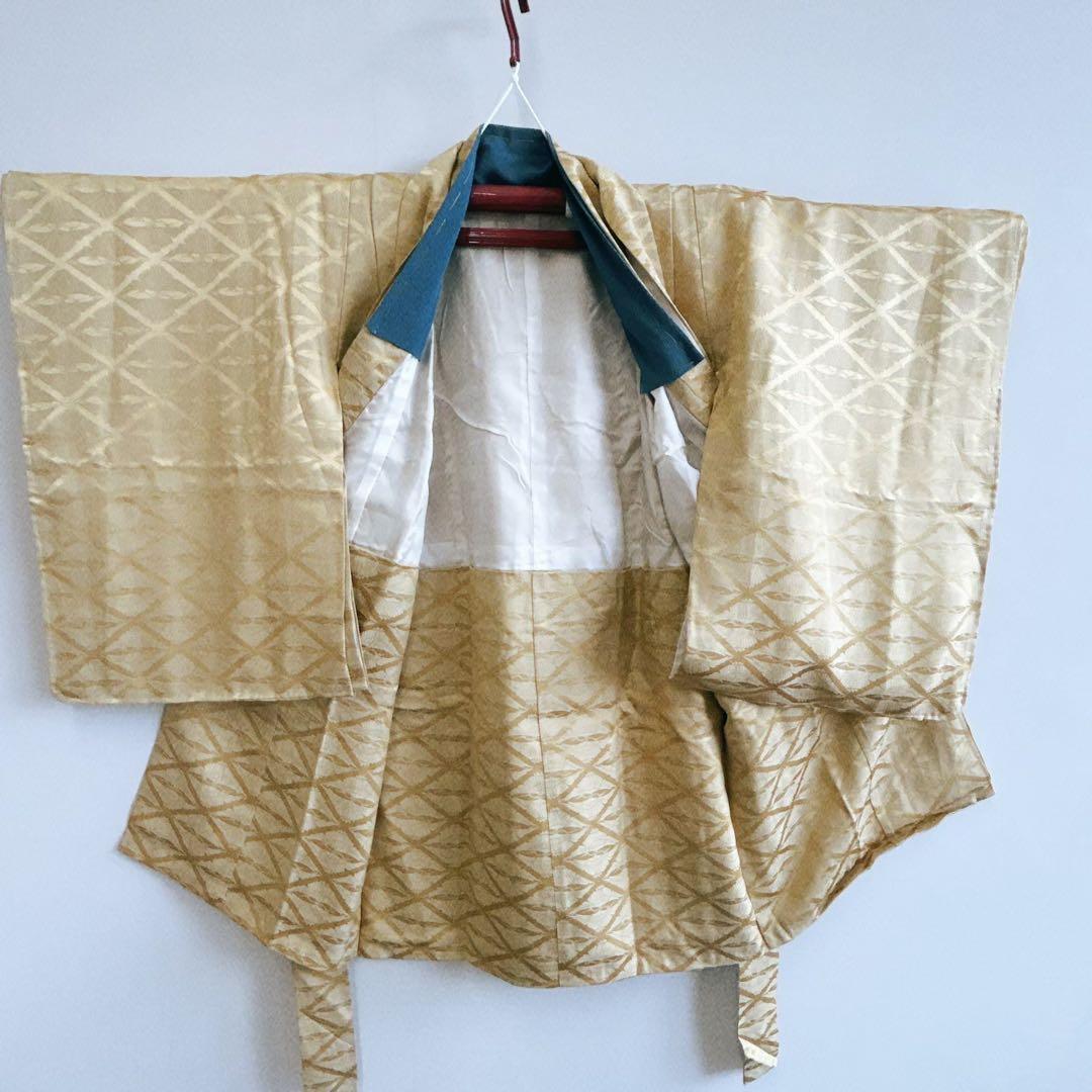 双子　２組セット　七五三5歳男の子　羽織＆袴＆長着＆簡単半衿＆小物　ベージュ緑紺