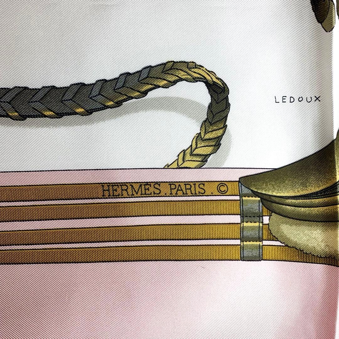 未使用✨HERMES エルメス スカーフ カレ90 馬術 ピンク 90cm