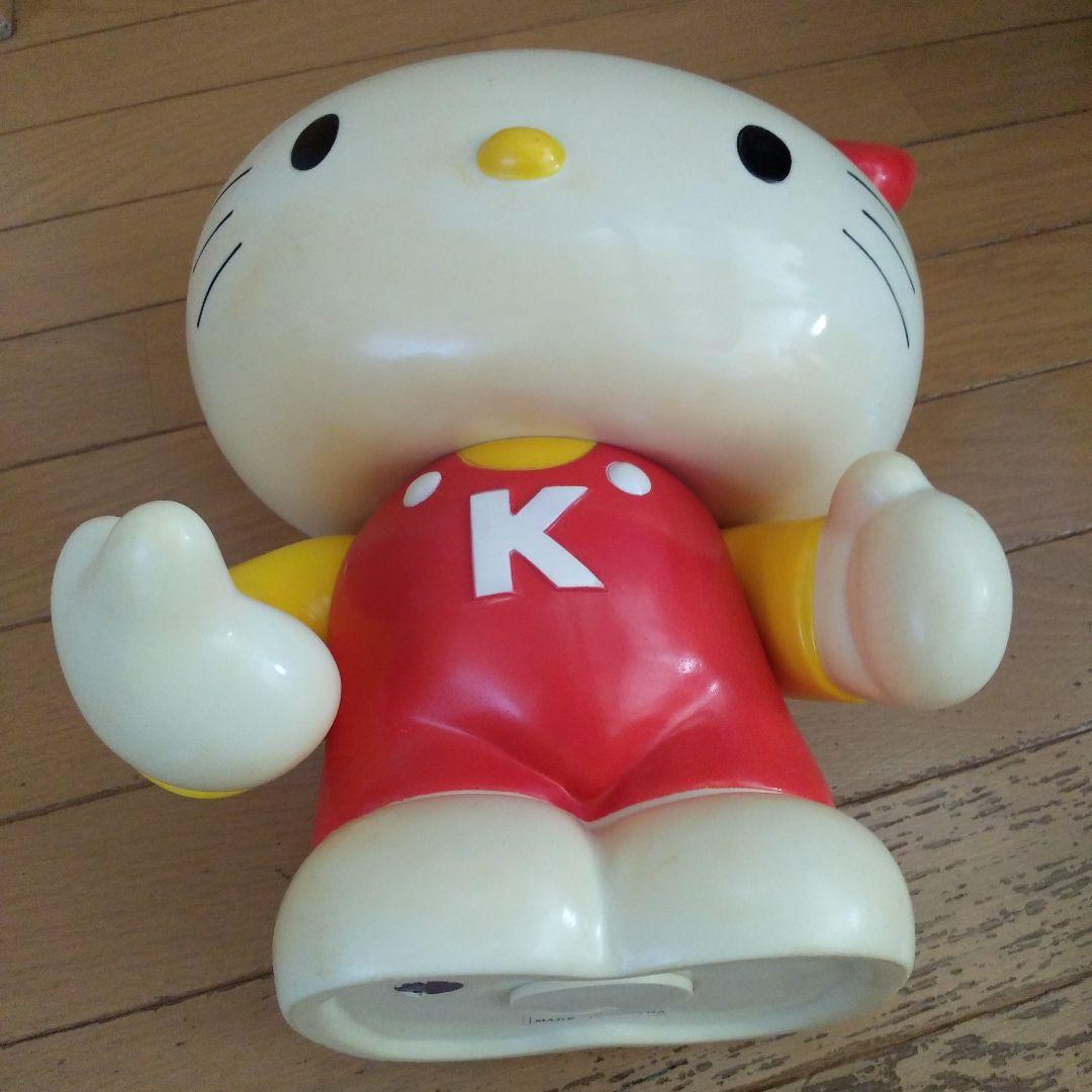 ハローキティ 貯金箱 　赤/黄色　ソフビ　レトロ　特大サイズ　1976