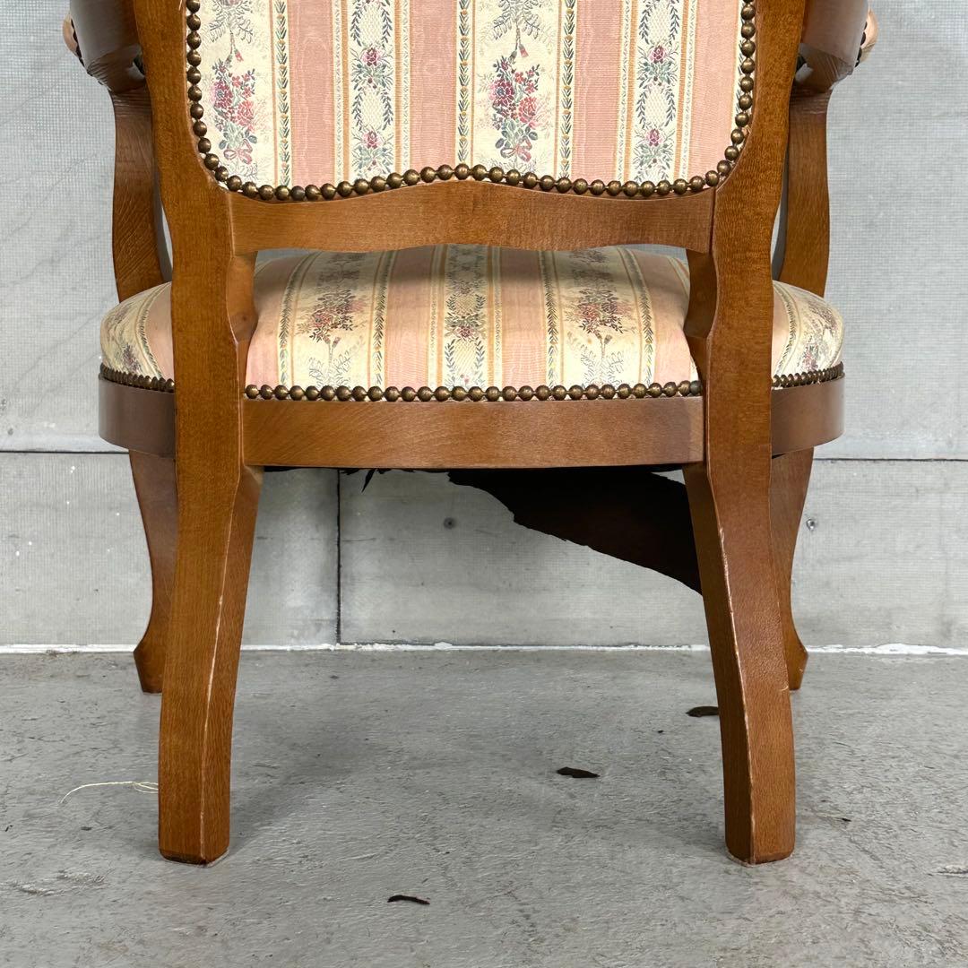 ★90s★ ロココ調 彫刻アームチェア イタリア クラシック 猫脚 彫刻