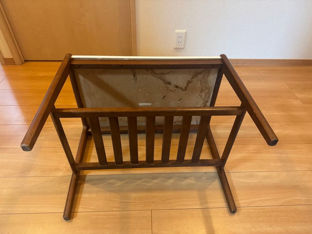 オールドカリモク レトロ　コーヒーテーブル　サイドテーブル　白天板　木製